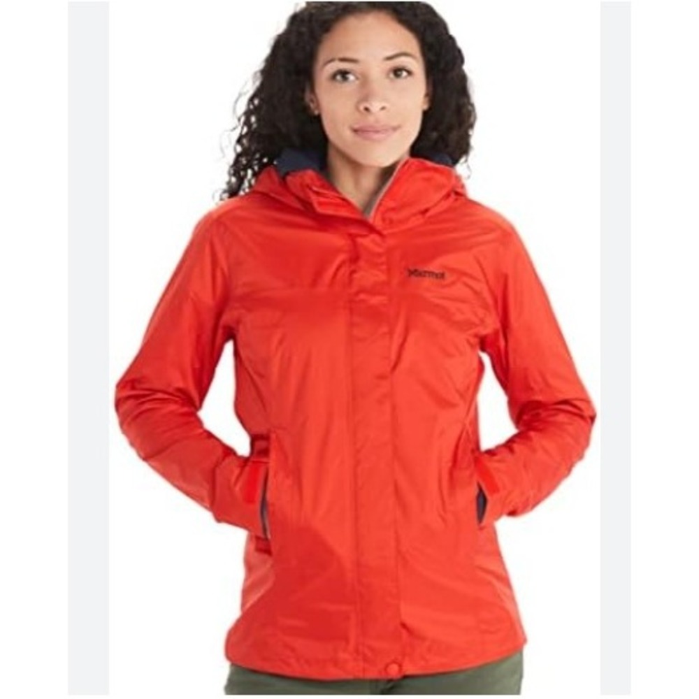 Marmot Women PreCip Eco Jacket Orange L46700 Small Waterproof Rain Coat